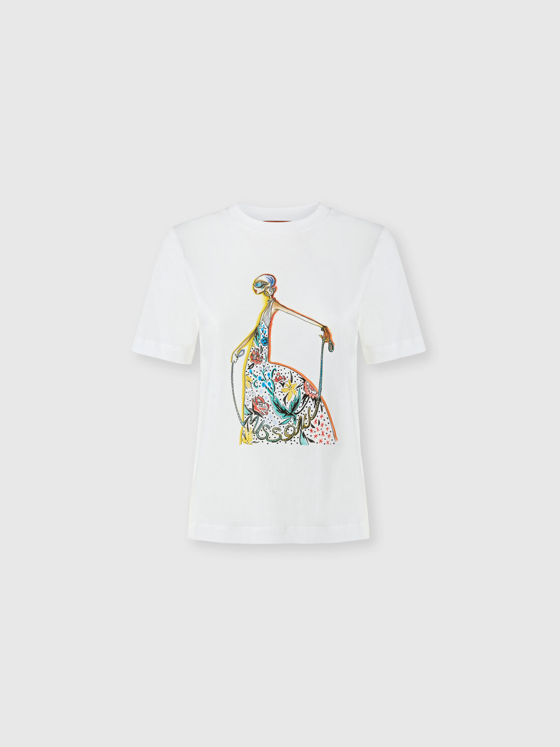 8053147708737 1 Cotton Jersey Crewneck T-shirt With Print And Logo - Image 1