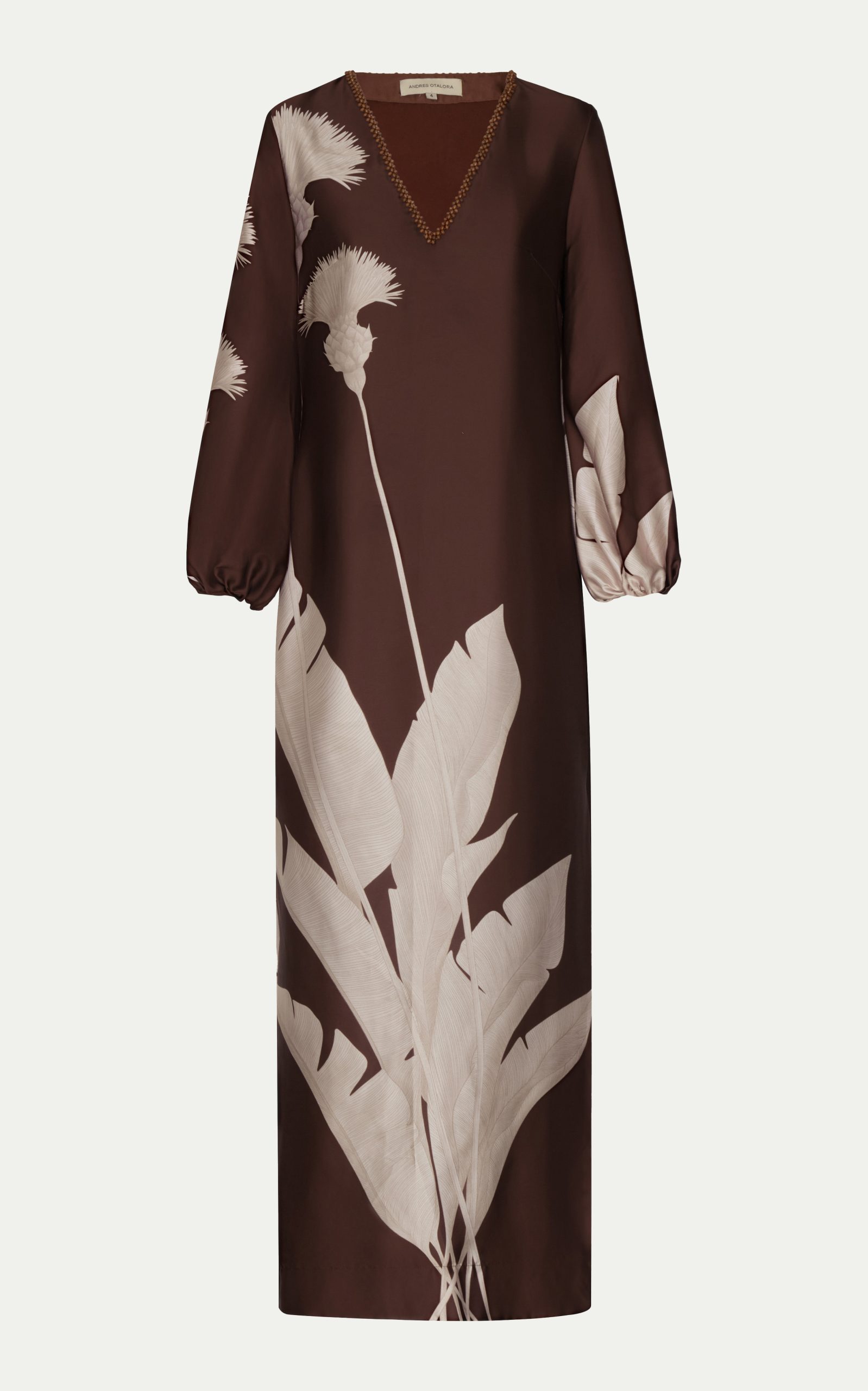andres-otalora-brown-palmas-embellished-tunic Palmas Tunic - Image 1