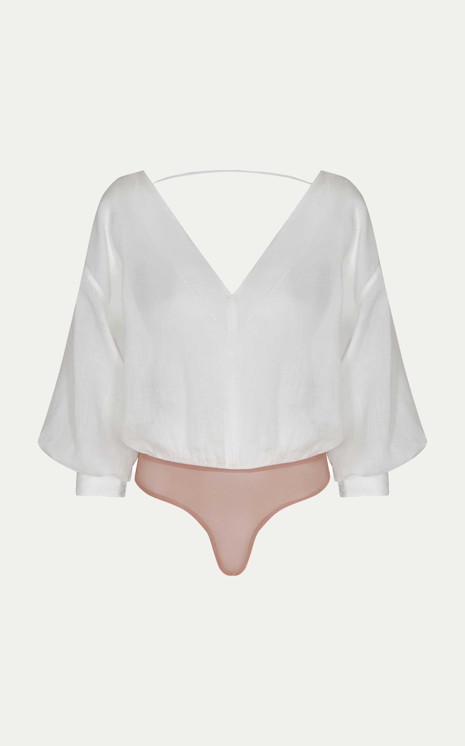 andres-otalora-off-white-agua-clara-v-neck-linen-bodysuit2 Agua Clara Bodysuit - Image 1