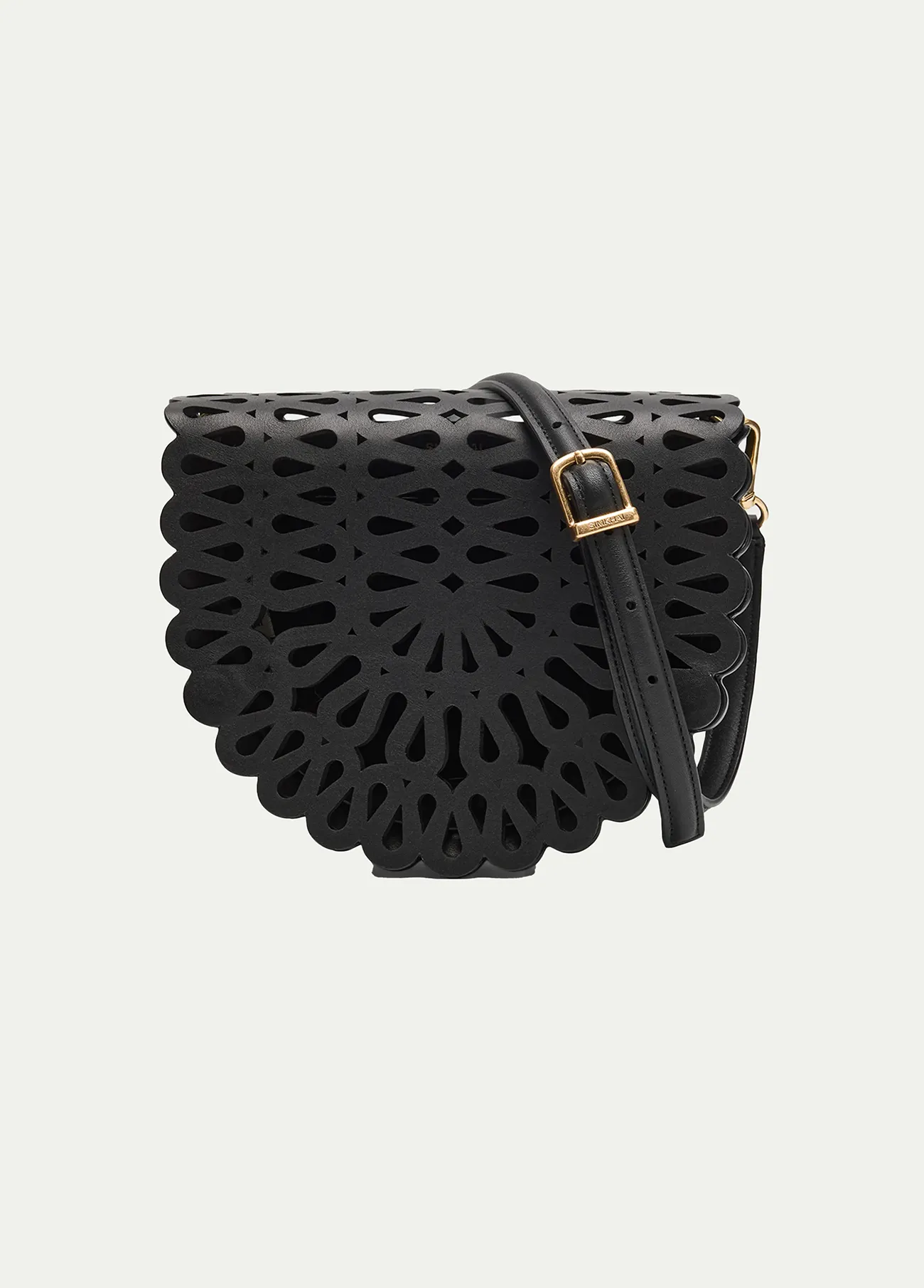 Mccall-Laser-Cut-Leather-Saddle-Bag-1 Mccall Laser Cut Leather Flat Slide Sandals Black - Image 1